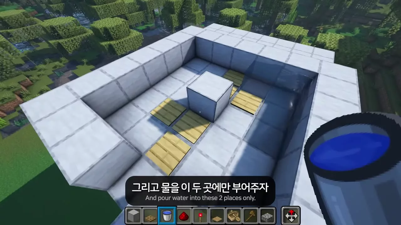 압력판 6개와 물 2곳으로 만드는 보트 회로