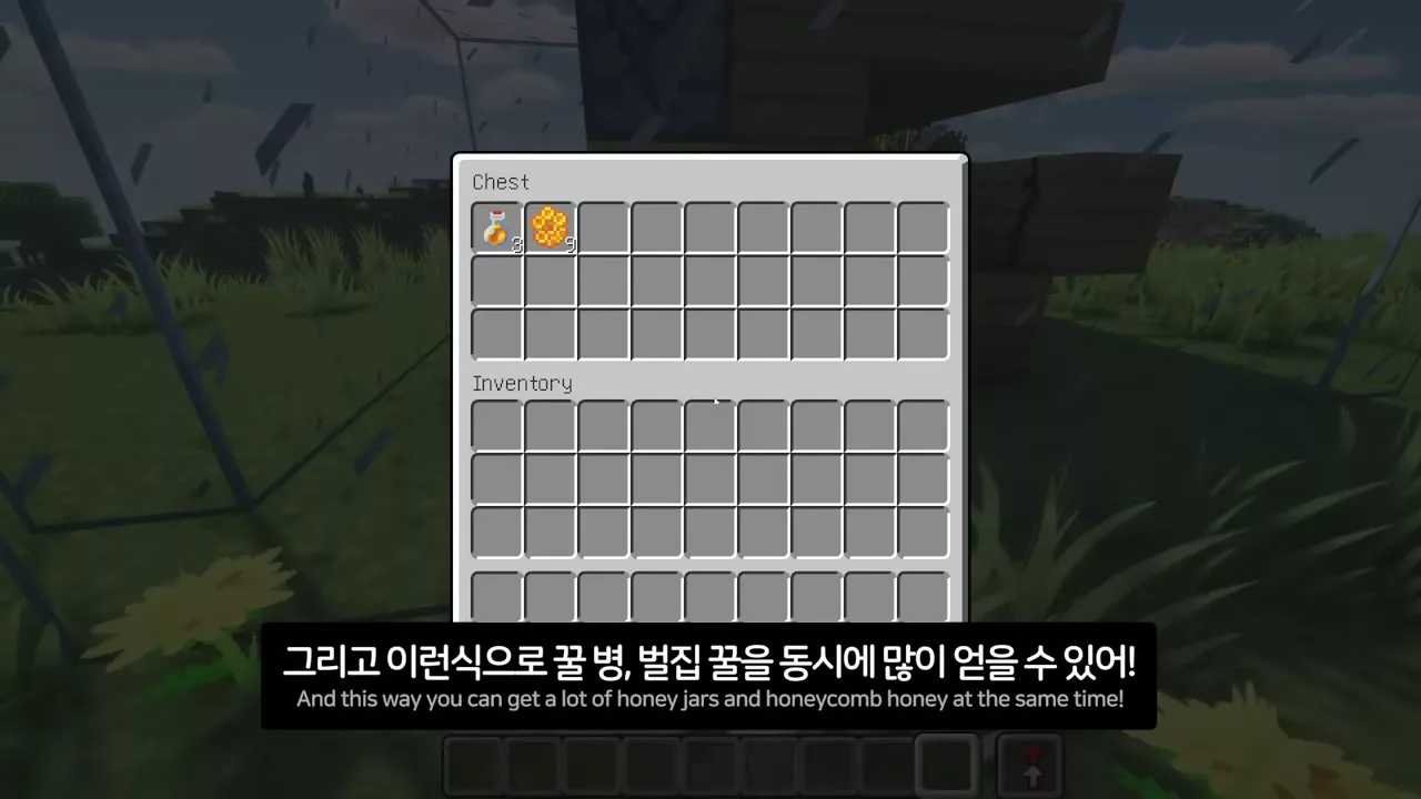 상자에 모인 꿀병과 벌집꿀